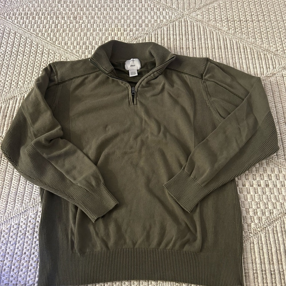 Izod Forest Green Zip-Up Sweater